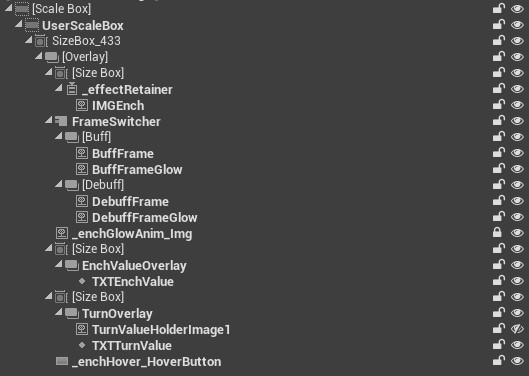Enchantment widget hierarchy before consolidation