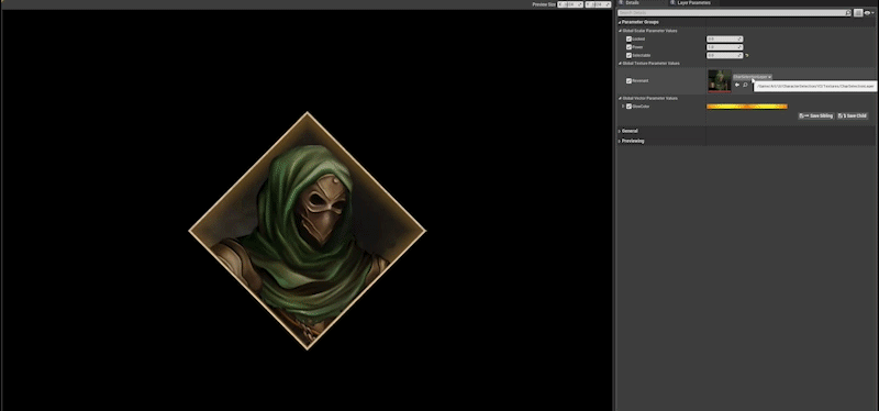 Swapping the Revenant portrait via material Texture Parameter
