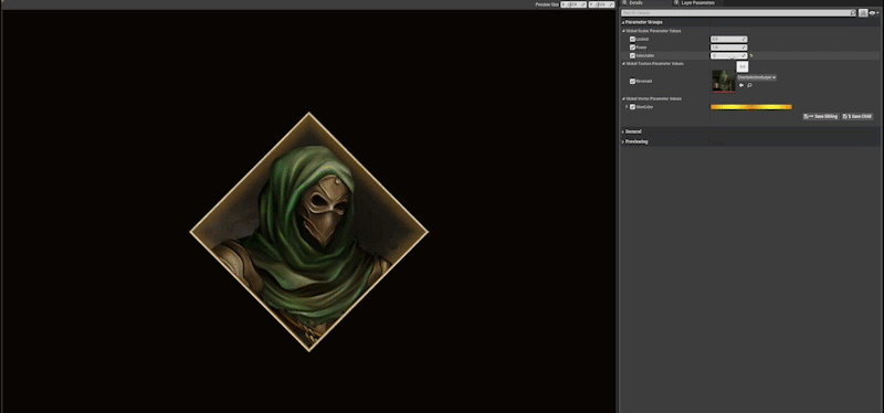 Selection glow toggling on and off via scalar parameter